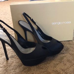 Sergio Rossi peep toe heels